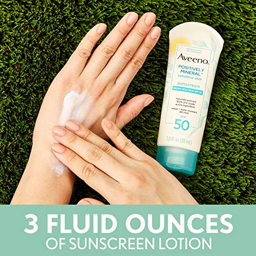 Aveeno Positively Mineral Sensitive Skin Daily Sunscreen Lotion with SPF 50 1...