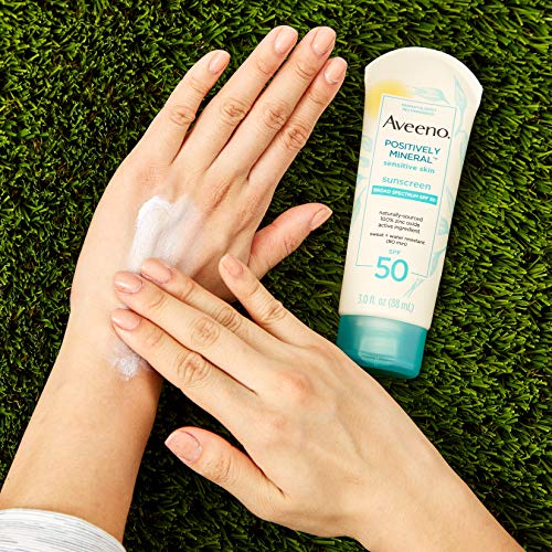 Aveeno Positively Mineral Sensitive Skin Daily Sunscreen Lotion with SPF 50 1...