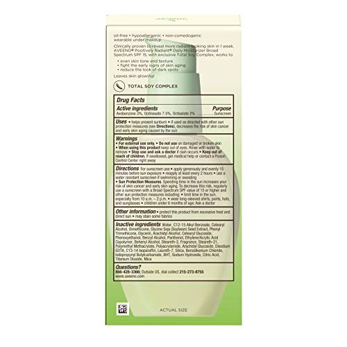 Aveeno Positively Radiant Daily Facial Moisturizer with Broad Spectrum SPF 15...