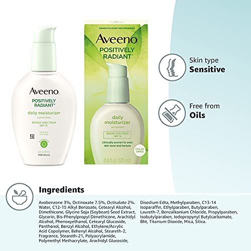 Aveeno Positively Radiant Daily Facial Moisturizer with Broad Spectrum SPF 15...
