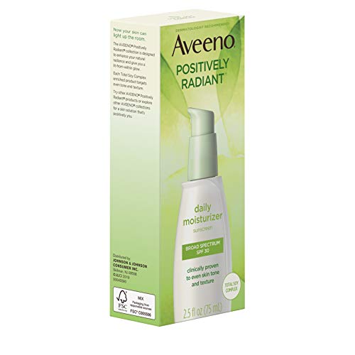Aveeno Positively Radiant Daily Facial Moisturizer with Total Soy Complex and...