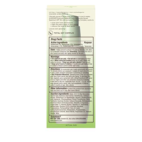 Aveeno Positively Radiant Daily Facial Moisturizer with Total Soy Complex and...