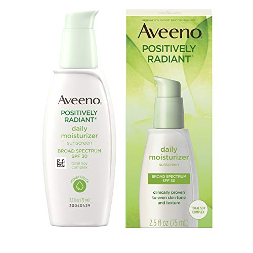 Aveeno Positively Radiant Daily Facial Moisturizer with Total Soy Complex and...