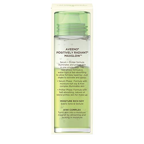 Aveeno Positively Radiant MaxGlow Hydrating Face Serum + Primer with Moisture...