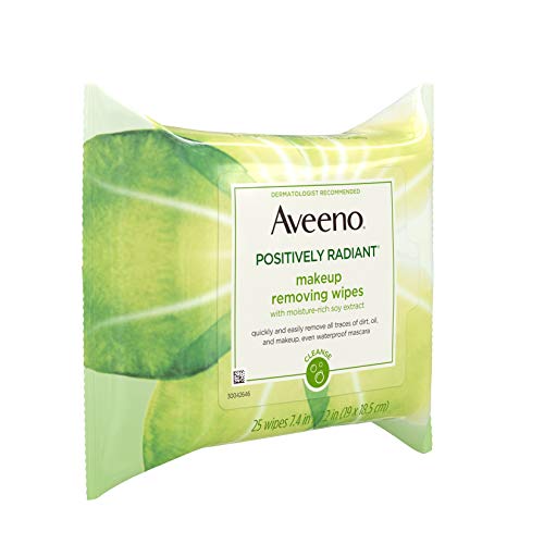Aveeno Positively Radiant Oil-Free Makeup Removing Facial Cleansing Wipes to ...