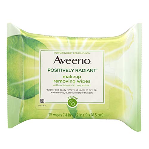 Aveeno Positively Radiant Oil-Free Makeup Removing Facial Cleansing Wipes to ...