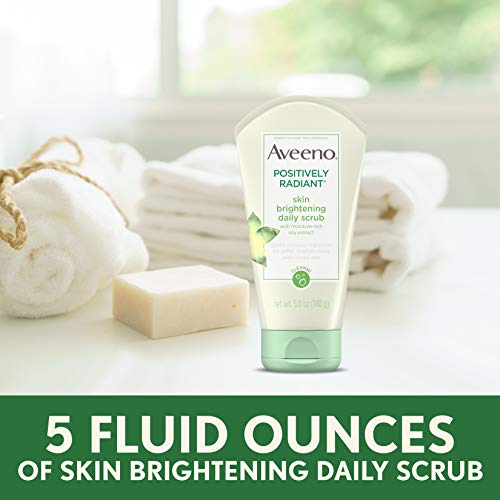 Aveeno Positively Radiant Skin Brightening Exfoliating Daily Facial Scrub, Mo...