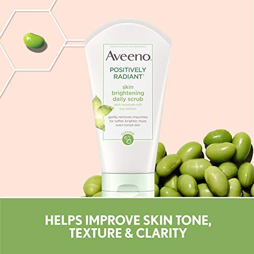 Aveeno Positively Radiant Skin Brightening Exfoliating Daily Facial Scrub Wit...