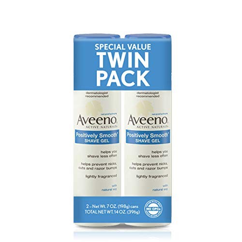 Aveeno Positively Smooth Moisturizing Shave Gel, 7 Oz (1 Pack of two items)
