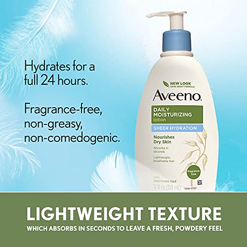 Aveeno Sheer Hydration Daily Moisturizing Lotion for Dry Skin with Soothing O...