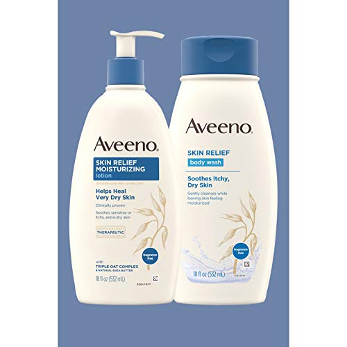 Aveeno Skin Relief Fragrance-Free Moisturizing Lotion for Sensitive Skin, wit...