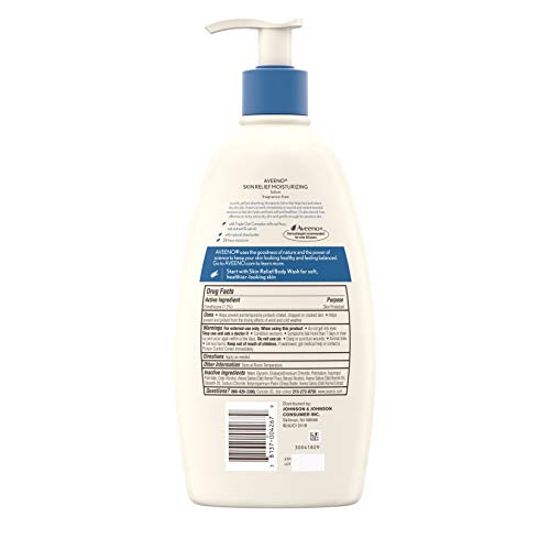 Aveeno Skin Relief Fragrance-Free Moisturizing Lotion for Sensitive Skin, wit...