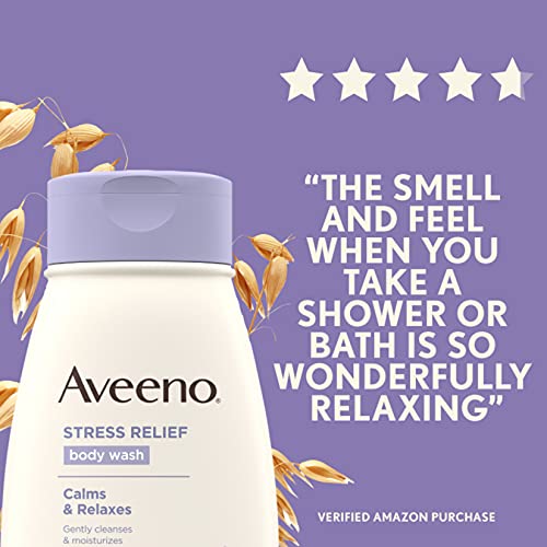 Aveeno Stress Relief Body Wash with Soothing Oat Lavender Chamomile & Ylang-Y...