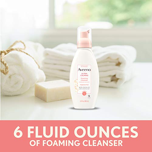 Aveeno Ultra-Calming Foaming Cleanser & Makeup Remover Facial Cleanser with C...