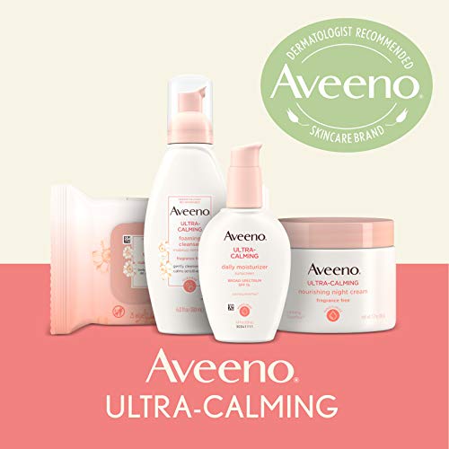 Aveeno Ultra-Calming Foaming Cleanser & Makeup Remover Facial Cleanser with C...
