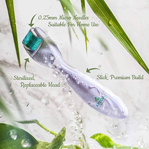 Derma Roller Kit for Face & Body: 0.25mm Length Microneedle Dermaroller Tool ...