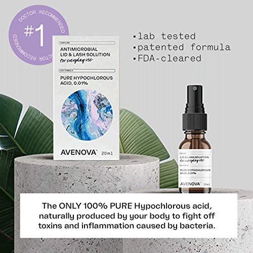 Avenova Eyelid and Eyelash Cleanser with NovaWipes and Avenova Eye Drops, Eff...