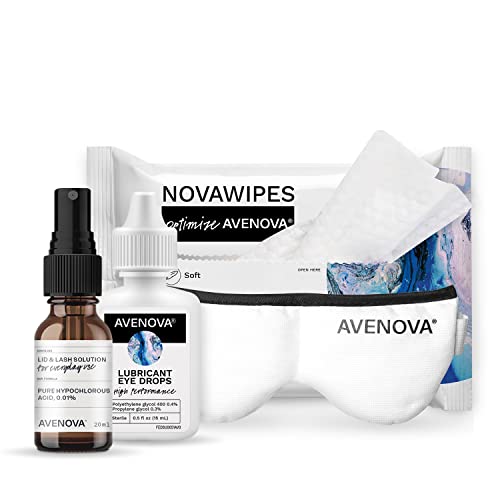 Avenova Eyelid and Eyelash Cleanser with NovaWipes, Avenova Moist Heating Eye...