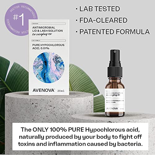 Avenova Eyelid and Lash Cleanser Spray with NovaWipes, Contains Pure Hypochlo...