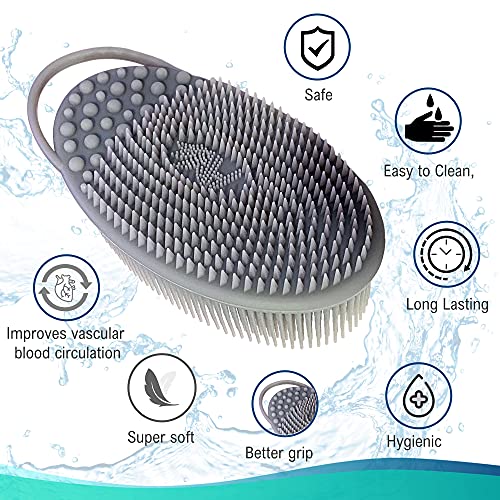 Avilana 3 in 1 Exfoliating Silicone Body Scrubber Easy to Clean, Lathers Well...
