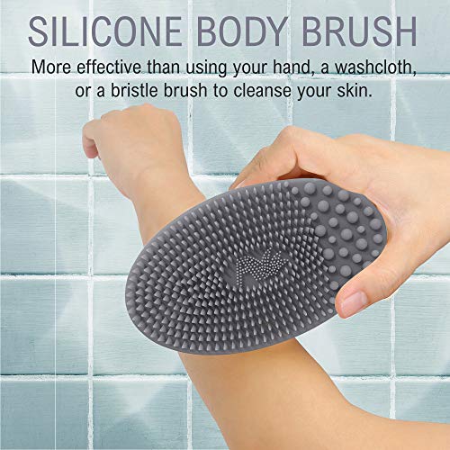 Avilana 3 in 1 Exfoliating Silicone Body Scrubber Easy to Clean, Lathers Well...