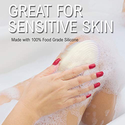 Avilana 3 in 1 Exfoliating Silicone Body Scrubber Easy to Clean, Lathers Well...