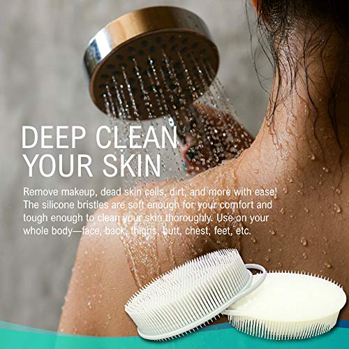Avilana 3 in 1 Exfoliating Silicone Body Scrubber Easy to Clean, Lathers Well...