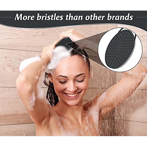 Avilana Exfoliating Silicone Body Scrubber Easy to Clean, 2 in 1 Bath and Sha...