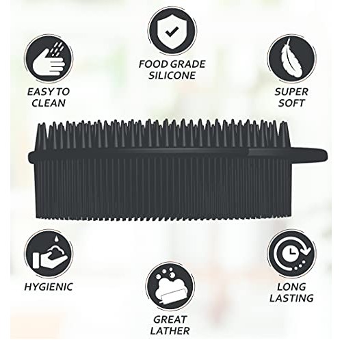 Avilana Exfoliating Silicone Body Scrubber Easy to Clean, 2 in 1 Bath and Sha...