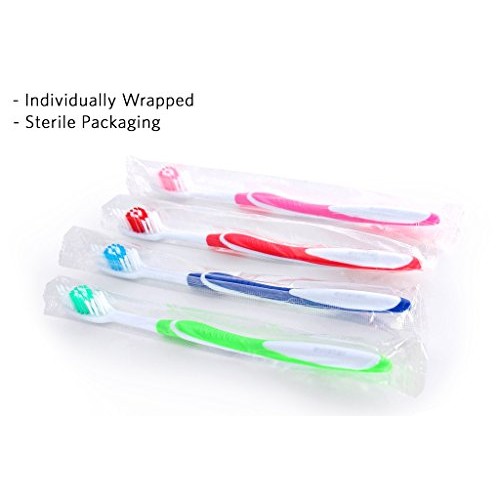 148 Individually Packaged Quality Large Head Medium Bristle Disposable Bulk T...