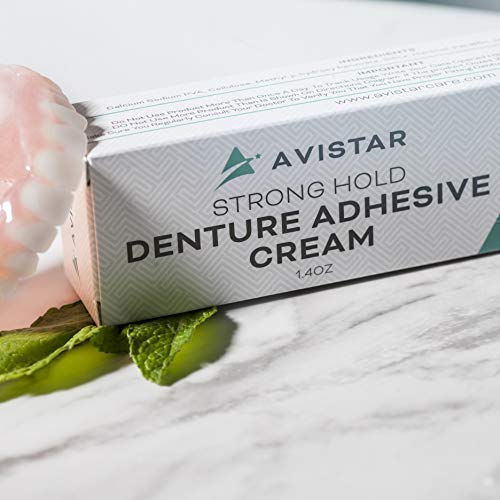 Denture Adhesive Cream (5 Pack) - Extra Strong Hold with Easy Application & M...
