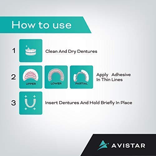 Denture Adhesive Cream (5 Pack) - Extra Strong Hold with Easy Application & M...