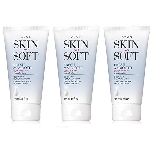 Avon Skin So Soft Fresh & Smooth Sensitive Skin Body Hair Removal Cream Set of 3