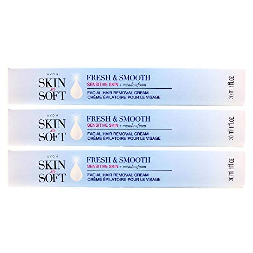 Avon Skin So Soft Fresh & Smooth Sensitive Skin Facial Hair Removal Cream - S...