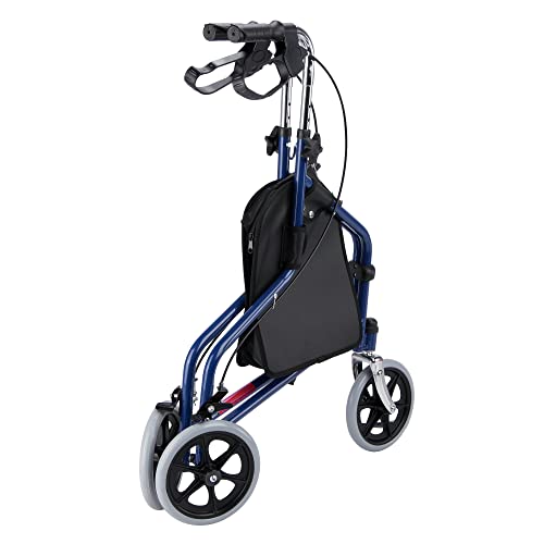 AW Folding 3 Wheel Rollator Tri Walker Walking Frame Mobility Aid Aluminium L...