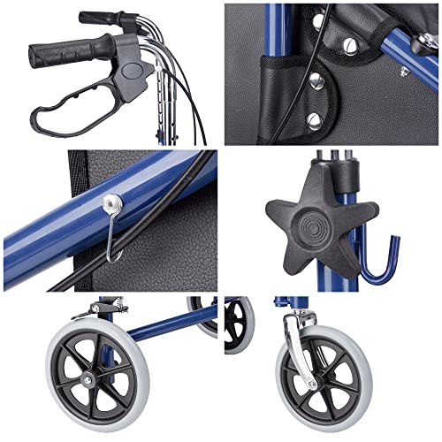 AW Folding 3 Wheel Rollator Tri Walker Walking Frame Mobility Aid Aluminium L...