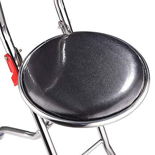 AW Medical Folding Walking Stick with Seat Four Legged Portable Travel Hiking...