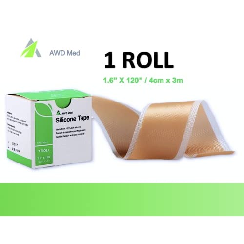 AWD Silicone Scar Sheets, Soft Silicone Scar – 1.6” x 120” – Reusable Painles...