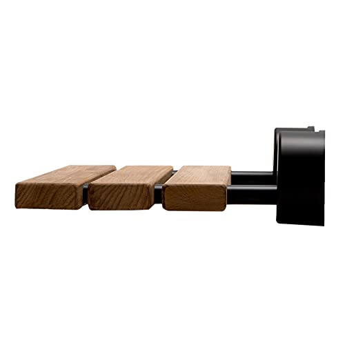 20" Folding Shower Seat Wall Mounted, Fold Down Teak Shower Bench for Small S...