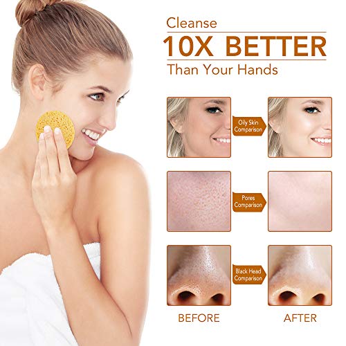 Facial Sponges, Compressed Facial Sponge for Facial Cleansing Facial Deep Cle...