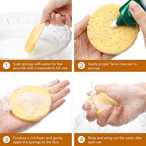 Facial Sponges, Compressed Facial Sponge for Facial Cleansing Facial Deep Cle...