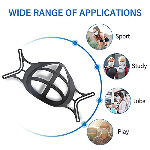 3D Face Mask Bracket Black, Plastic Insert Inner Support Frame for Cloth Mask...