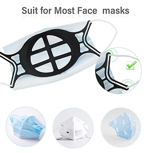 3D Face Mask Bracket Black, Plastic Insert Inner Support Frame for Cloth Mask...