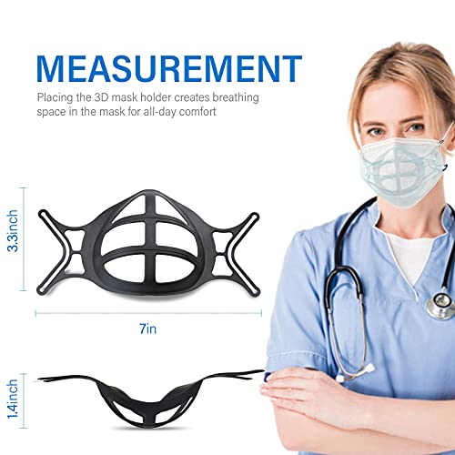 3D Face Mask Bracket Black, Plastic Insert Inner Support Frame for Cloth Mask...