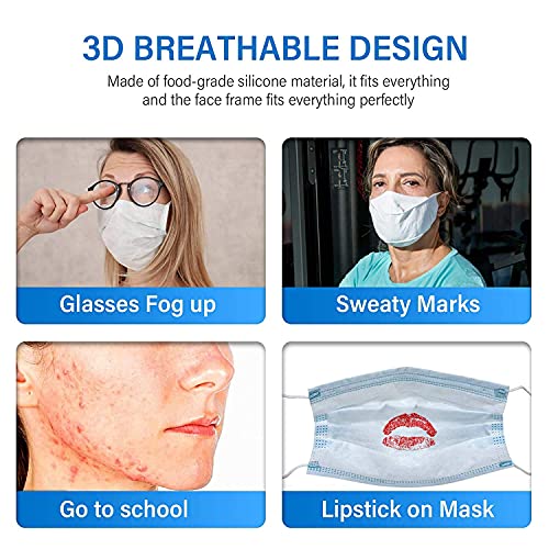 3D Face Mask Bracket Black, Plastic Insert Inner Support Frame for Cloth Mask...