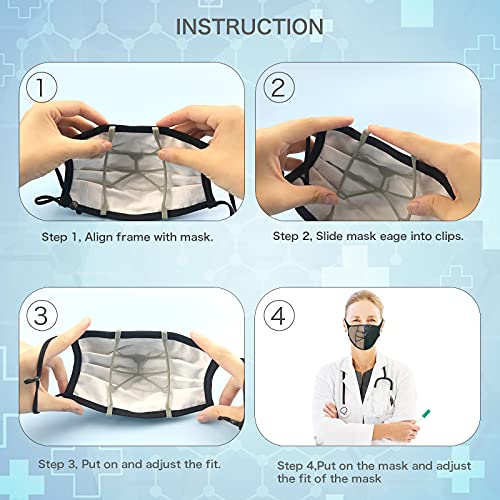 Awolf 5 Pcs Face Mask Bracket Plastic for Cloth Mask Insert Large Adult 3D In...