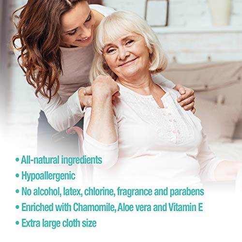 AWOW Professional Natural Adult Disposable Cleansing Washcloths, 50 Large Inc...