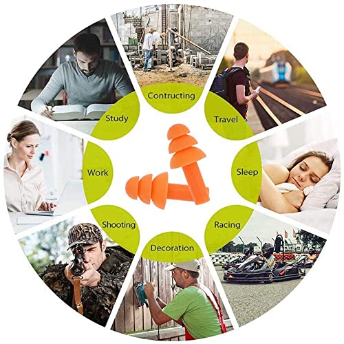 Ear Plugs for Sleeping,16 Pairs Noise Canceling Ear Plugs Soft Reusable Silic...