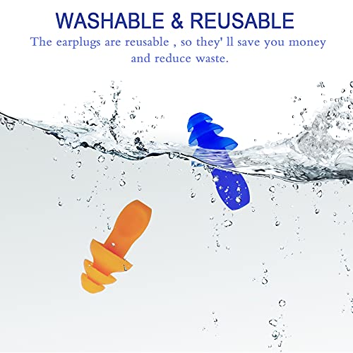Ear Plugs for Sleeping Noise Canceling, 16 Pairs Reusable Ear Plugs Soft Sili...