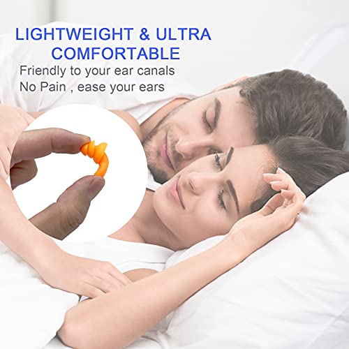 Ear Plugs for Sleeping Noise Canceling, 16 Pairs Reusable Ear Plugs Soft Sili...
